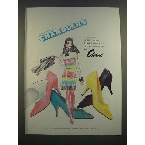 1986 Chandlers Chano Shoes Ad - For The More Exciting Woman