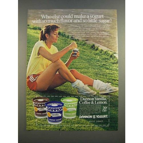 1986 Dannon Yogurt Ad - So Much Flavor and So Little Sugar