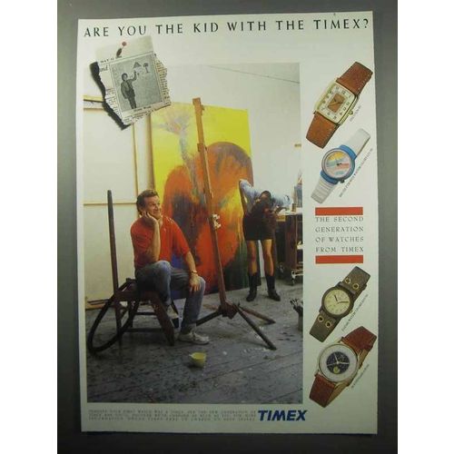 1987 Timex Watch Ad - Deco, Safari Watercolors