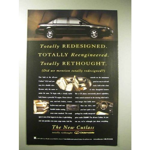 1997 Oldsmobile Cutlass Car Ad - Totally Redesigned