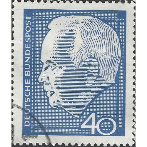 GERMANY, Heinrich Lübke, 1894-1972, blue 1964, 40pf, #2