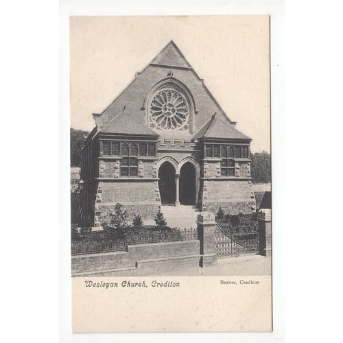 Wesleyan Church Crediton Postcard Devon Local Publisher Barnes
