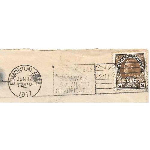 Canada Admiral Flag Slogan 1917 Edmonton Alberta "$25.00 for $21.50 Buy War..."3