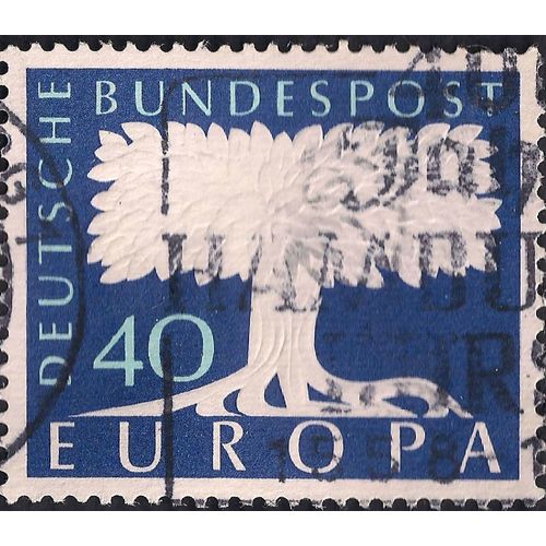 GERMANY, Europa CEPT: Tree, blue 1958, 40 Pf