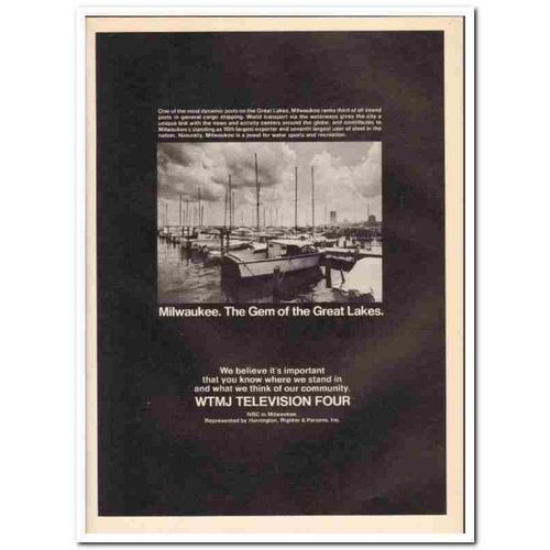 WTMJ Television Four 1973 Milwaukee Gem Great Lakes media vintage ad