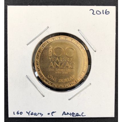 Australia-2016 100 years Of ANZAC $1 Coin Low Mintage