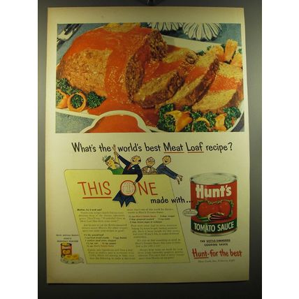 1950 Hunt's Tomato Sauce Ad - recipe for Meat Loaf