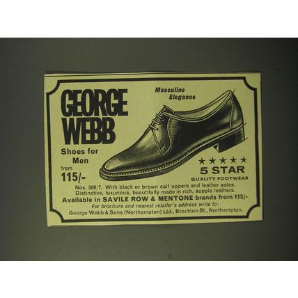 1964 George Webb Nos. 306/7 Shoes Ad - Masculine Elegance