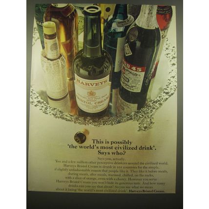 1966 Harveys Bristol Cream Sherry Advertisement
