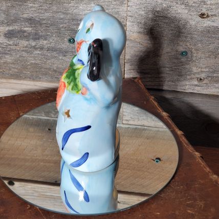 Whimsical Happy Ghost w/ Jack o' Lantern & Bat Votive Candle Holder - #1