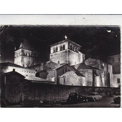 Lyon Abside de l'Abbaye d'Ainay France Postcard posted 1962 creased