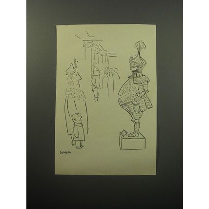 1951 Cartoon by Saul Steinberg - Suit of Armor