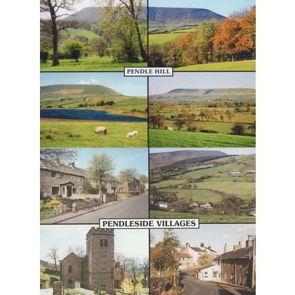 Pendleside Villages Pendle Hill Lancashire 2x Postcard s