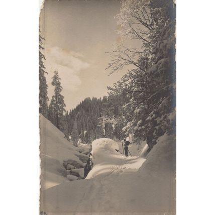 Adelboden Mature Skier Resting on Ski Slopes Switzerland Postcard