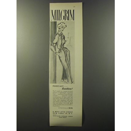 1953 Milgrim Dress Ad - Forecast.. sunshine!