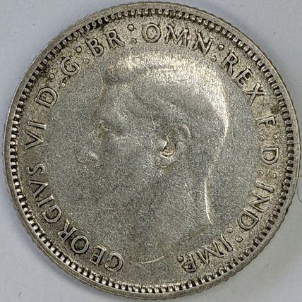 AUSTRALIA 1946 Sixpence, 50% Silver (A- D)