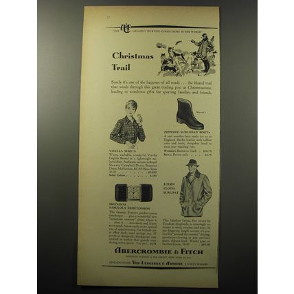 1955 Abercrombie & Fitch Ad - Viyella Shirts, Suburban Boots, Mavado Ermetophon