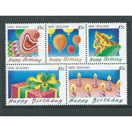 new zealand 1991 mnh sg1598 sg 1598 block of 5 45c