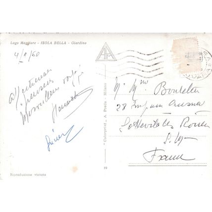 Isola Bella Giardina Italy Postcard posted posted 1960 GC
