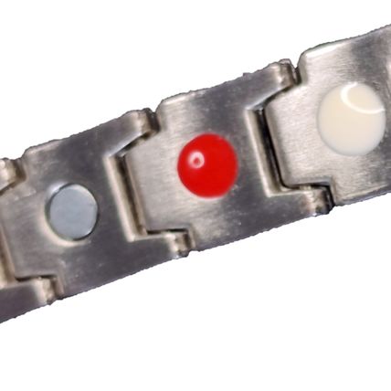 Magnet Healing Bracelet Silver Steel Men's 21cm Biker Rock Punk Iconic A14
