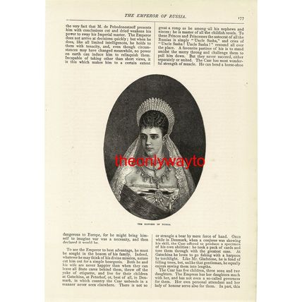 Maria Feodorovna, Empress Of Russia, Book Illustration (Print), 1890