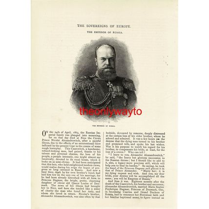 Alexander III, Emperor Of Russia, Book Illustration (Print), 1890