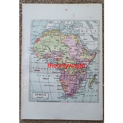 Africa, Book Map Illustration (Print), John Bartholomew, c1907
