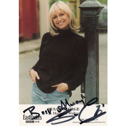 Susan George as Margaret Walker Eastenders Hand Signed Cast Card Photo