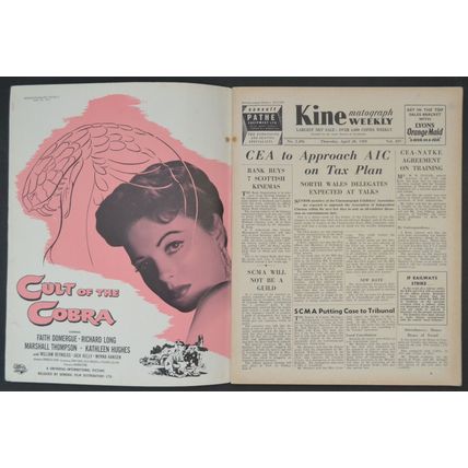 KINE WEEKLY 1955 Cult of the Cobra, Deep in My Heart UK MAGAZINE