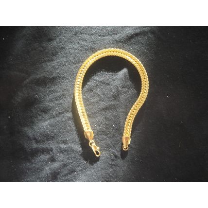 Smart 14g gold plated flat 9" snake chain bracelet 230mm