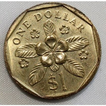1987 Singapore $1 Coin ( Floral Series)