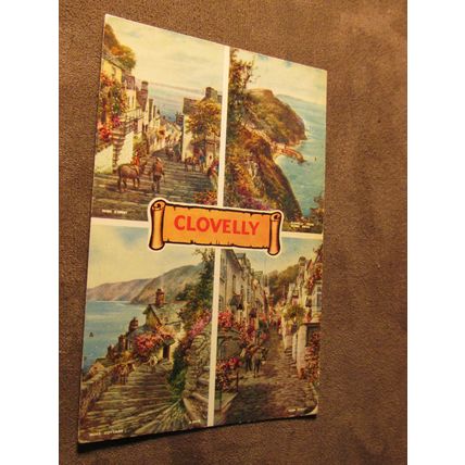 Valentines Postcard - Clovelly scenes, Devon