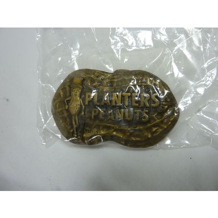Vintage 1970's Planters Peanuts MR PEANUT Brass Belt Buckle*