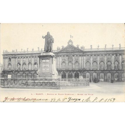 54 - Nancy - place et statue Stanislas - hôtel de ville