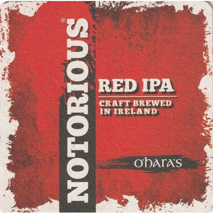 BEER MAT - CARLOW BREWING CO - OHARA'S RED IPA - (Cat No 045) - (2016)
