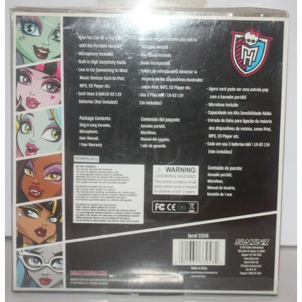 2011 Monster High Voltageours Sing-A-Long Karaoke in Box
