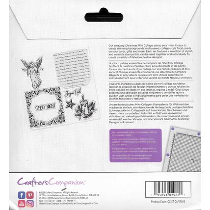 Crafter's Companion. Vintage Angel Clear Stamp Set. Stamping Cardmaking Crafts