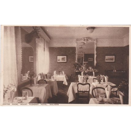 B781 MALVERN - COFFEE ROOM, MOUNT PLEASANT HOTEL . PRINTED POSTCARD.