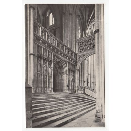 Screen Between Nave and Choir Canterbury Cathedral Postcard Kent Tucks 1