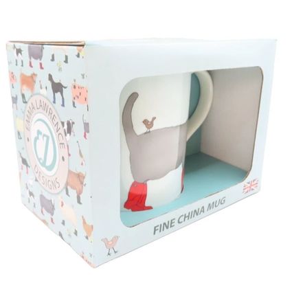 Red Welly Cat Mug 9.5 CM Fine China Ceramic Microwave & Dishwasher Safe Boxed