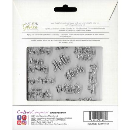 Crafter's Companion. Just To Say Stamp Set. Stamping Cardmaking Scrapbooking