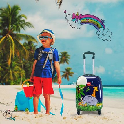 HONEY JOY Kids Luggage, 12" Toddler Backpack & 16" Travel Suitcase with Wheels,
