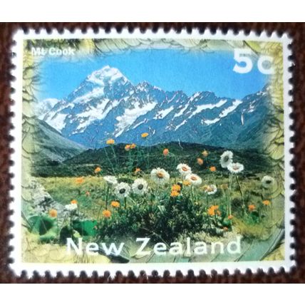 New Zealand 1995 NZ Scenery 5c Mount Cook mint stamp SG1925 mountains nature
