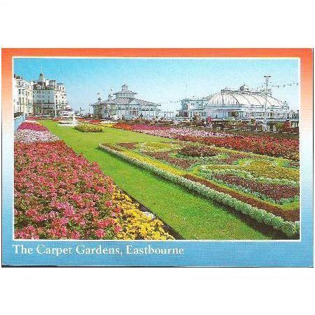 Eastbourne, E. Sussex - The Carpet Gardens - Salmon postcard