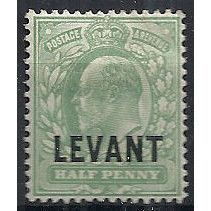 British Levant 1905 L1 1/2d Pale Yellowish-Green Mounted Mint ...