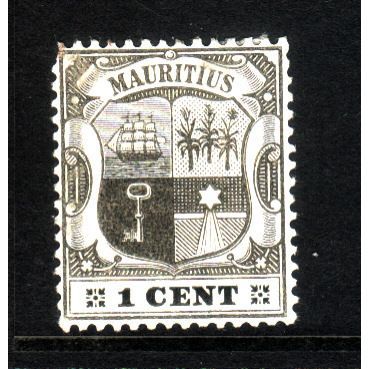MAURITIUS 1901 SG138 1c GREY AND BLACK M / MINT #4