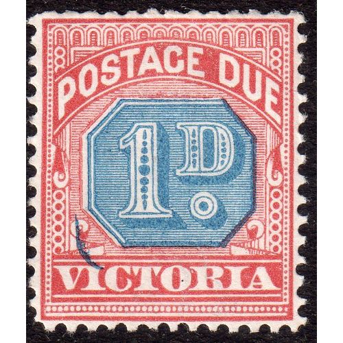 Victoria Sg D2a 1d Dull Blue & Brownish-Red postage due m/mint (G204)