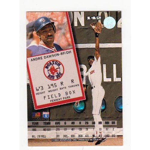 1994 Leaf Andre Dawson baseball card #142-NM-HOF- Red Sox