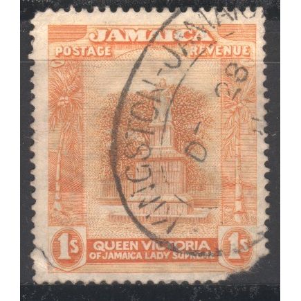 Jamaica 1919 - SG99a - 1/- orange/dark orange - Statue Of Queen Victoria - used