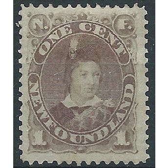 Newfoundland 1880 SG44 1c Dull Grey-Brown Mounted Mint. . ..